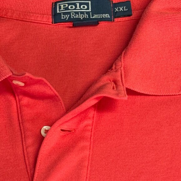 Polo By Ralph Lauren XXL Mens Coral Short Sleeve Shirt Small Blue Pony - Picture 3 of 6